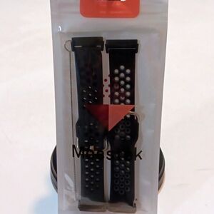 Mosstek Silicone Sport Bands Adj (2 Pk) Lg Black/Gray Unisex w Cleaning Wand NWT